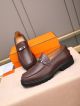 Hermes Red Calfskin Leather Man Shoes 061003 (6)_th.jpg